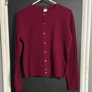 J. Crew Lambswool Cable Knit Cardigan Size: M